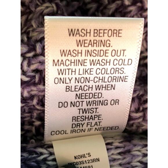 Croft & Barrow Purple Tri Color Marled Multi Knit Pullover Sweater NWT - Picture 8 of 8